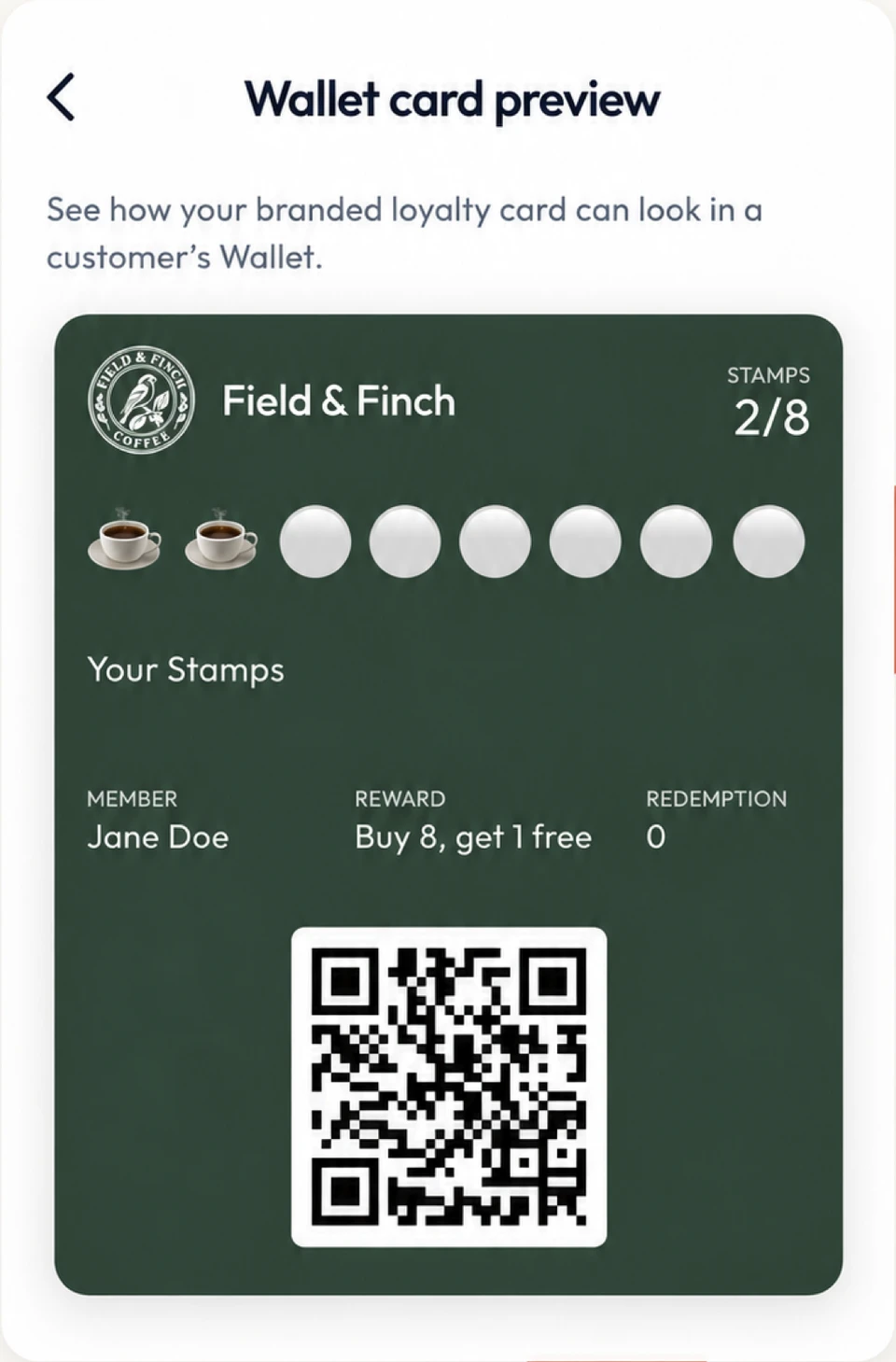 LoyalKit branded wallet card preview